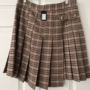 maje pleated plaid kilt-style skirt size xl size 42